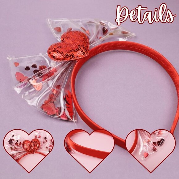 Red Bow Headband Set Festive Hair Accessories for Women Pack of 3 main image 6